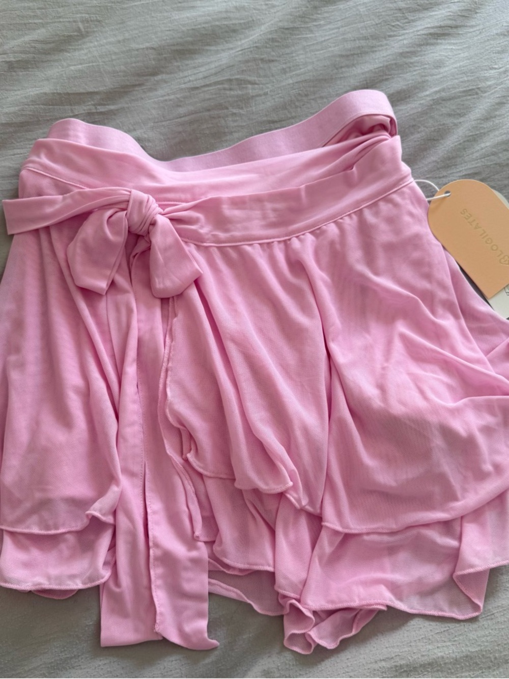 Pink Tie-Waist Ruffled Skirt